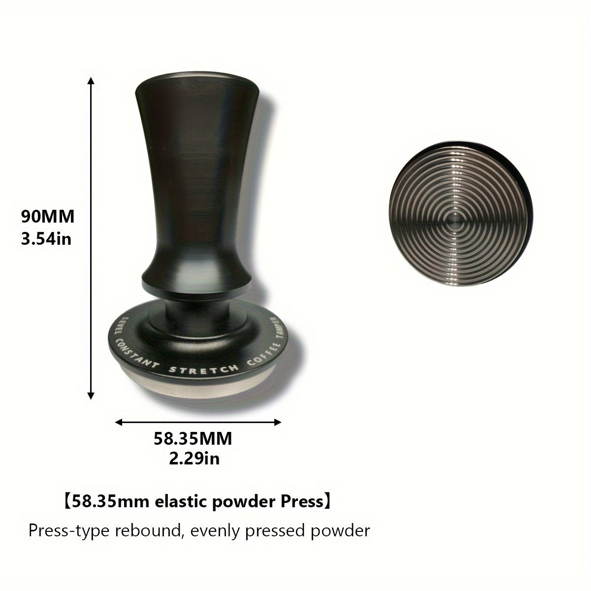 High-Quality Stainless Steel Espresso Tamper featuring Calibrated Spring - Available in 51/53/53.7/58mm Sizes, Long-lasting Carbon Brazed Coffee Tamper with Ripple Base for Even Ground Distribution, Essential Espresso Accessory