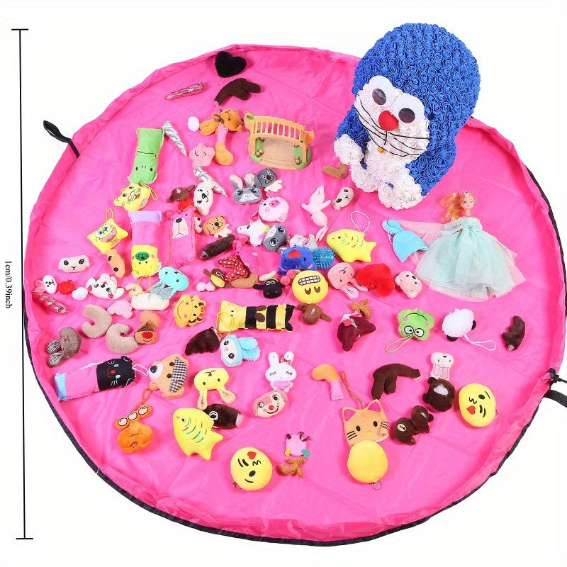 Durable polyester toy storage bag for kids' toys and clothes, perfect for moving and outdoor play.