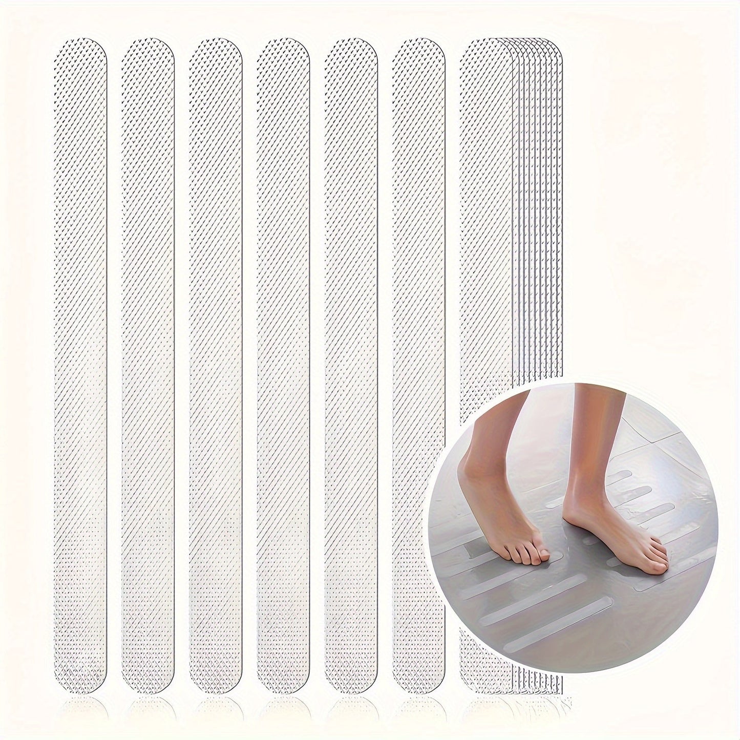 Set of 42 Anti-Slip Stickers for Bathroom Shower, Stairs, Bathtub, and Floor - Non-Slip Strips for Bathroom Safety