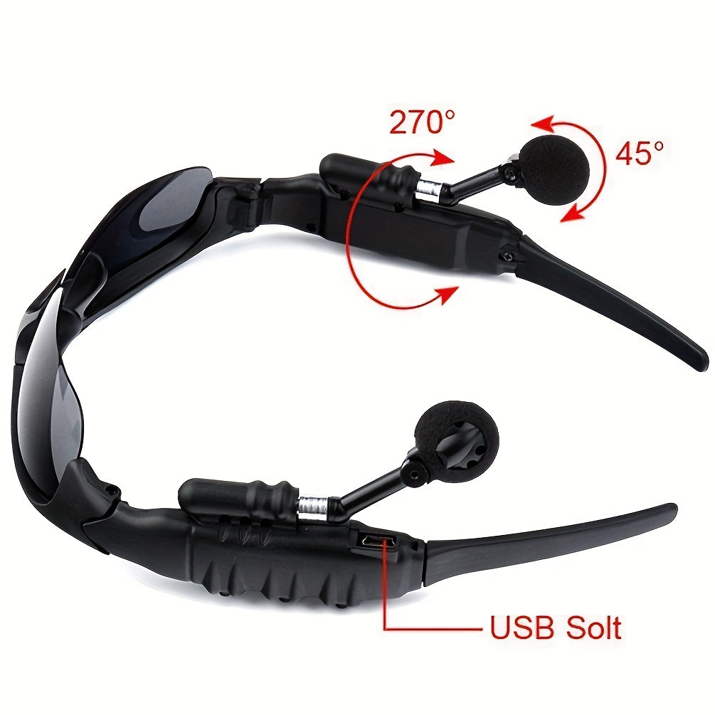 Wireless stereo glasses with music and call earphones, heat and cold resistant wireless headphones, smart glasses stereo headset, multi-functional eyewear for all.