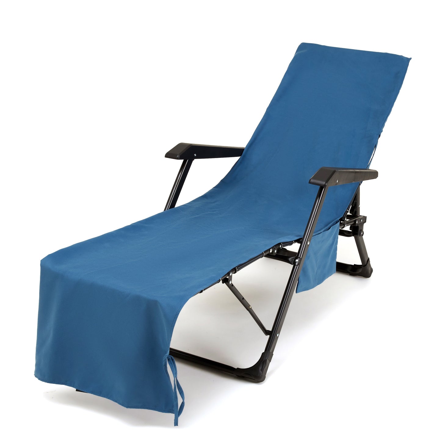 Soft microfiber beach chair cover in modern gray, ideal for poolside and outdoor chairs.