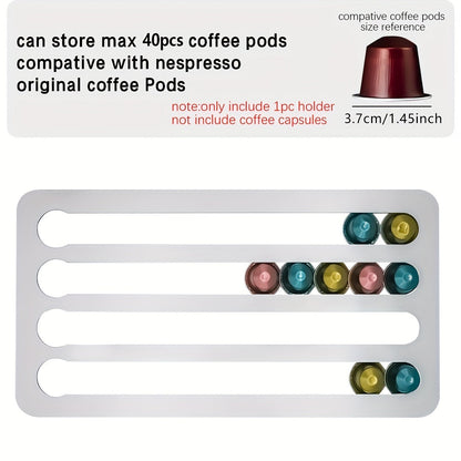 Rotating Nespresso Capsule Holder Rack with 24/40PCS Storage Shelves - Convenient Coffee Pod Tower Stand for Nespresso Pods