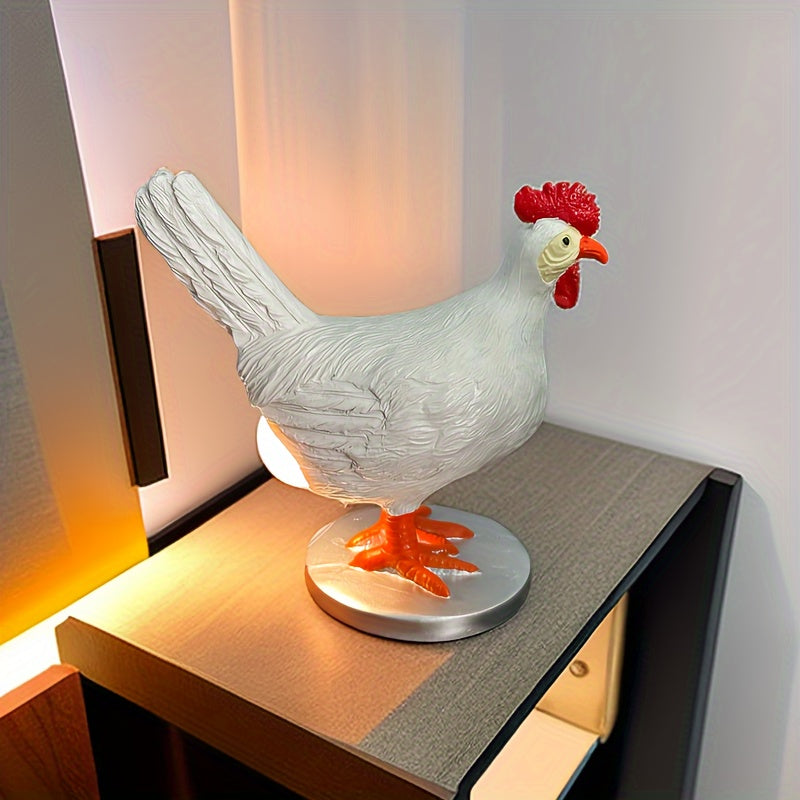 1pc Chicken Butt Lamp, Cute Rooster Resin Desktop Ornament LED Light for Home Decor and Gifts.