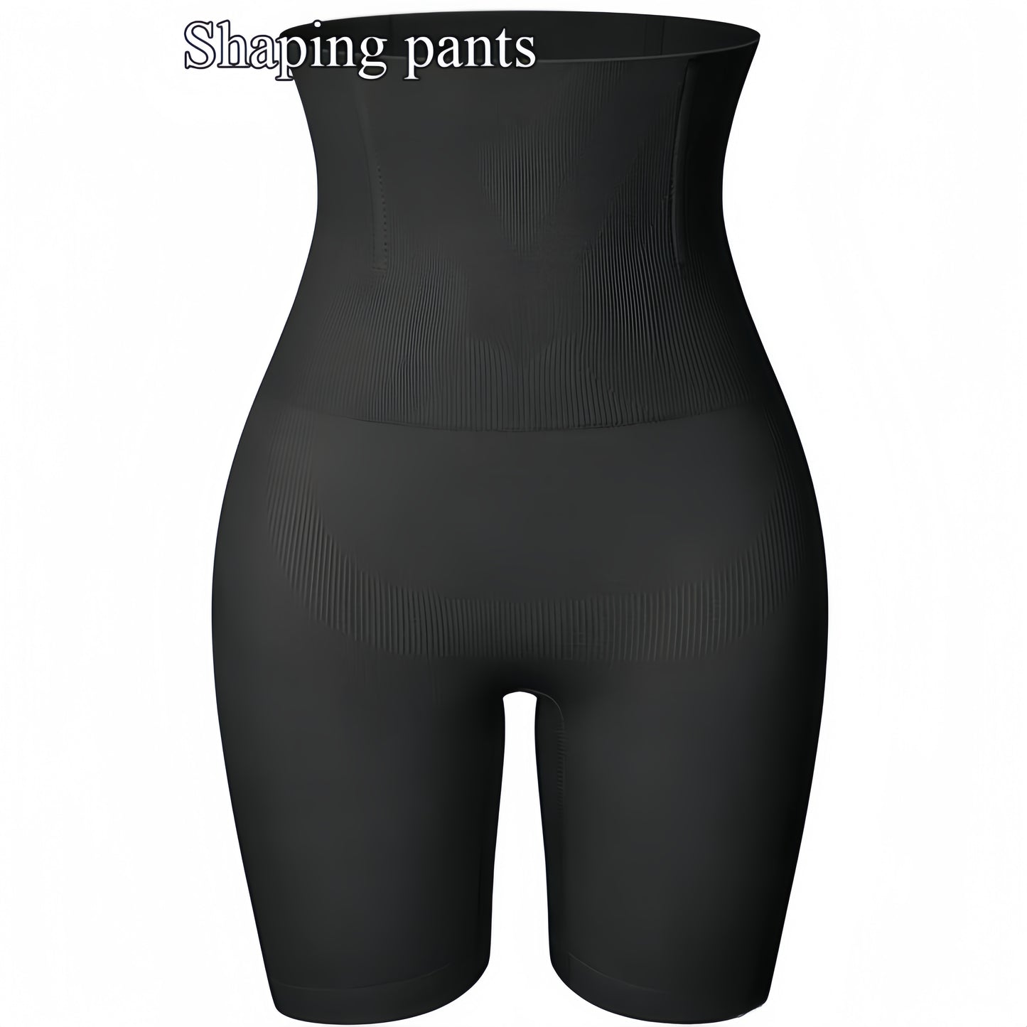 Seamless and comfortable high-waist shapewear shorts for women in black or beige. Features tummy control, butt lifting, ribbed texture, and postpartum support. Ideal for fitness or everyday