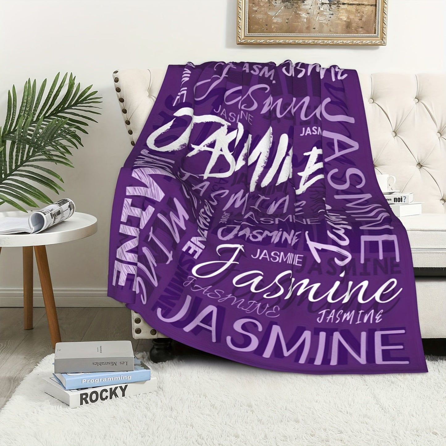 Stay Cozy with Your Own Name on This Soft and Warm Fleece Blanket - Ideal Holiday Gift for Loved Ones, Perfect for Naptime, Camping, and Travel