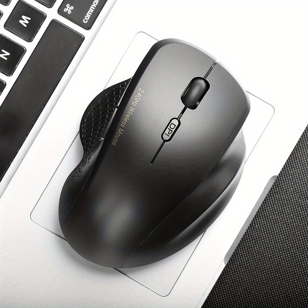 Ergonomic Wireless Mouse for Gaming, Office, and Entertainment. Streamlined design with comfortable grip. Battery powered with optical sensor. Compatible with Windows 10 (battery not