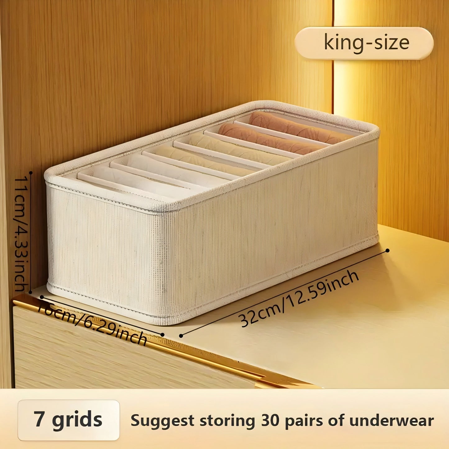 Space-Saving Wardrobe Organizer with Handle: Versatile Storage Box for Underwear, Socks, Pants, and More