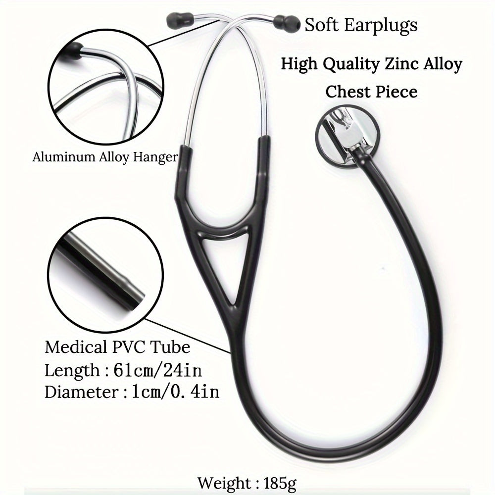 Single Head Professional Cardiology Stethoscope with Aluminum Alloy and 60.96cm Tube for Doctors, Students, and Nurses for Precision Heart and Lung Exams.