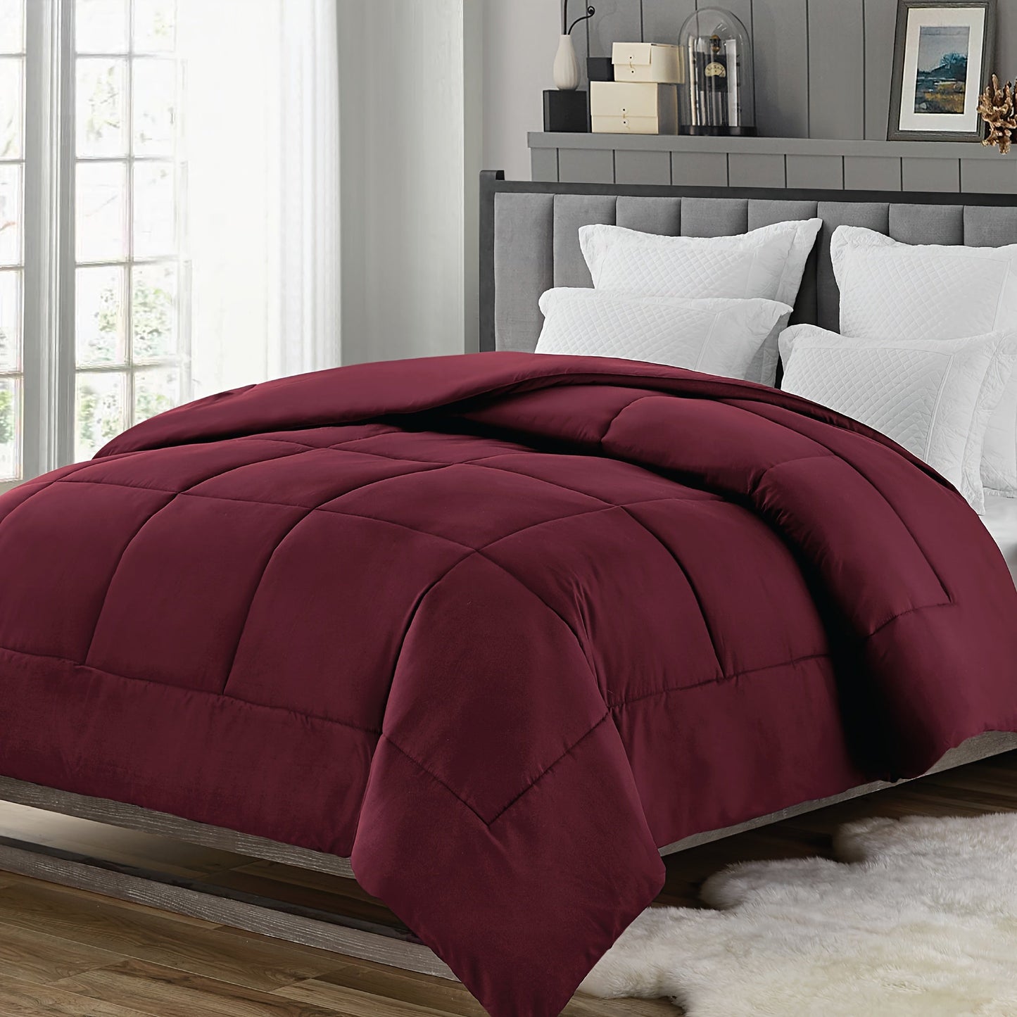 1 Piece Comforter for All Seasons Bedding. This set includes a single comforter/duvet insert that is soft, hypoallergenic, breathable, and machine washable. It is also wrinkle-free, fade-resistant, and shrink-resistant.