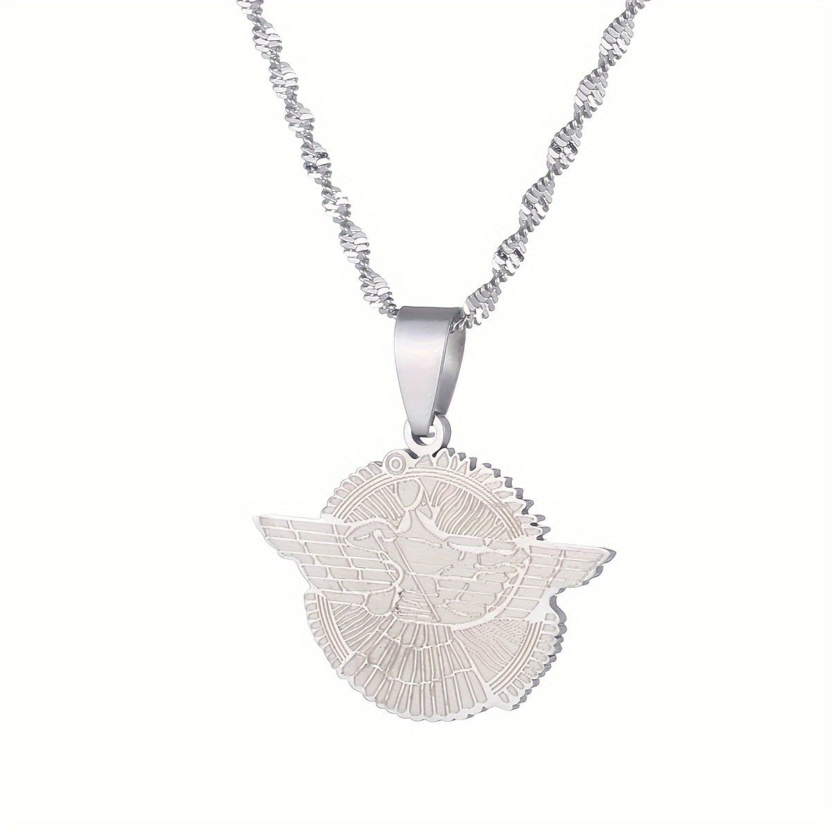 Get your hands on the stunning Ashur Pendant Necklace. Featuring a beautiful Assyrian Symbol Design in either a golden or silvery finish, this necklace is perfect for both everyday wear and special occasions. Made from durable stainless steel, this