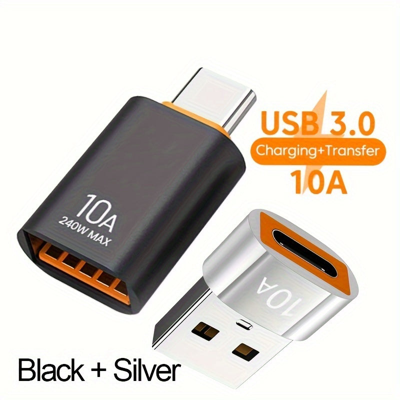 Набор из 2-х адаптеров 10A OTG USB 3.0 на Type C для различных устройств.