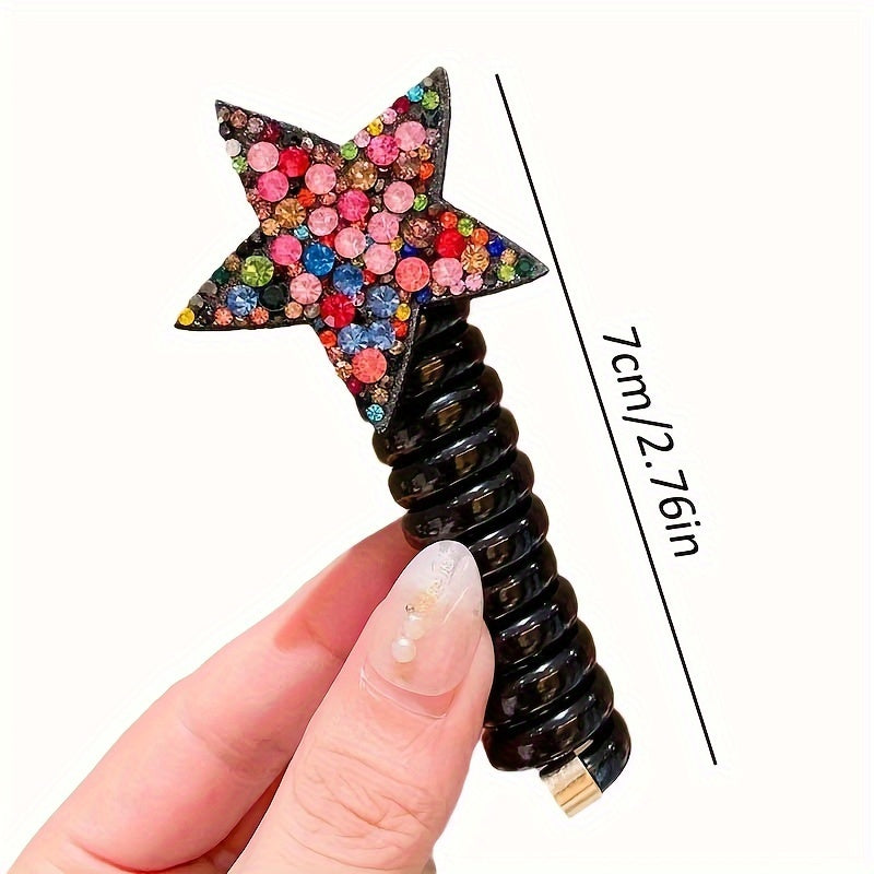 2 Cute Star Telephone Wire Headbands for Girls