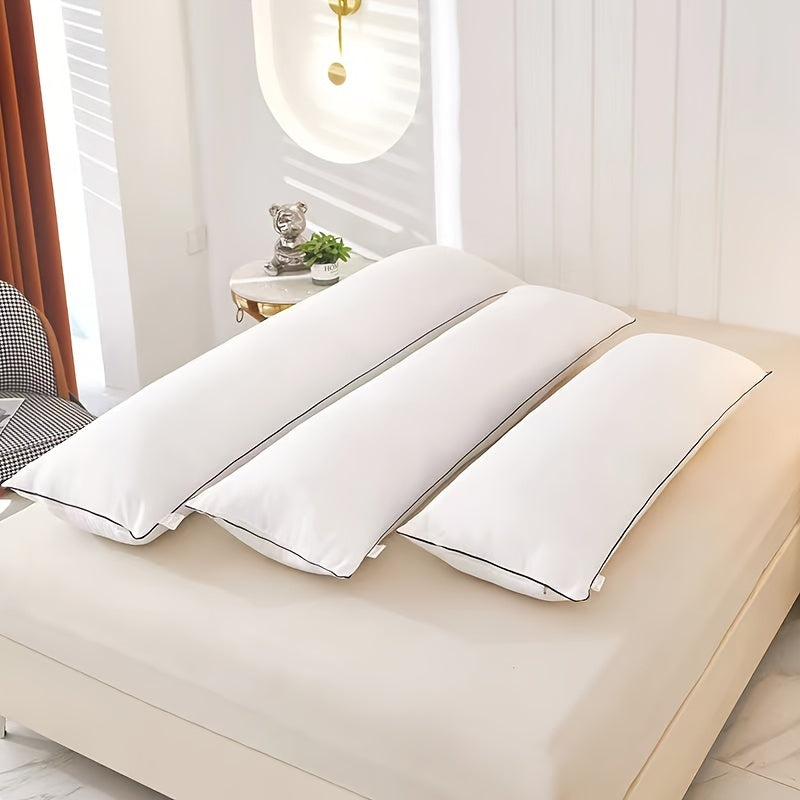 High-end Soft Long Pillow Core for Bedroom Bedding: Comfortable Body Pillow, White Brushed Hotel Pillow perfect for Cervical Protection during Back, Abdominal, and Side Sleeping. Ideal for Adults, Pregnant Women, and a perfect Christmas gift.