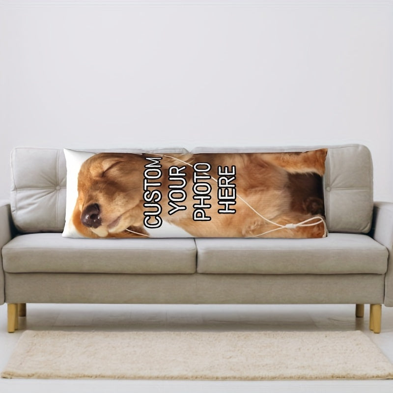 Custom Pet Memorial Pillowcase - Double-Sided Photo Hug Pillow Cover, Soft Plush Material, 50.8x137.16 cm - Great for Those Who Love Cats & Dogs, a Special Gift for Loved Ones