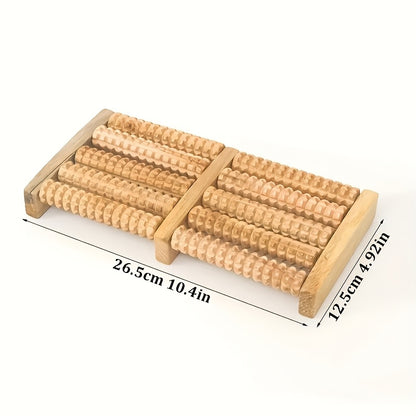 1pc Dual-Direction Wooden Foot Roller - Meridian Massager for Fatigue Relief & Relaxation at Home