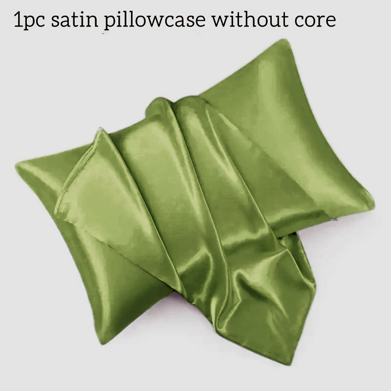 Premium quality luxurious soft satin pillowcase, machine washable, ideal for bedroom and guest room decoration.