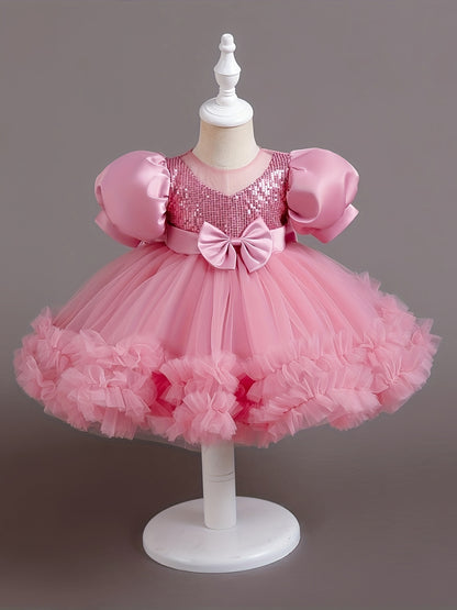 Girls Beautiful Sequin Design Tutu Dress for Birthday Party