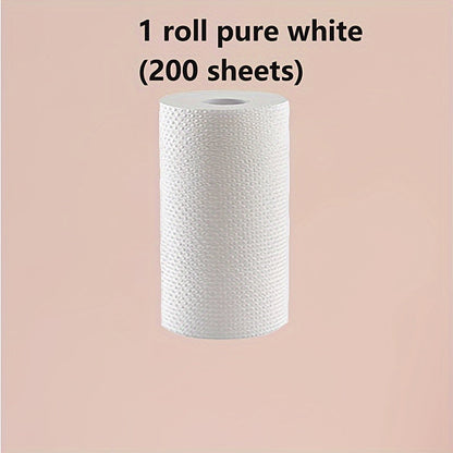 1 roll of Lazy Rag disposable kitchen paper towel (100/200 sheets) that is also washable and can be used for both wet and dry purposes. This versatile towel can be used as a dishwashing cloth, non-stick oil rag, degreasing towel, household cleaning rag