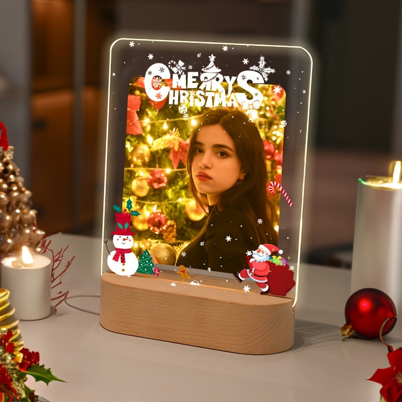 Personalize your Christmas memories with our Illuminated Acrylic Heart Frame, perfect for displaying your favorite photos. This Creative Transparent Ins Style Tabletop Display allows you to create a DIY picture gift for any occasion, whether it be a