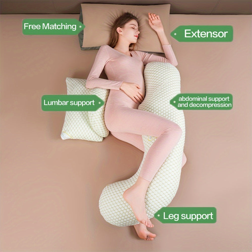 Luxurious Maternity Pillow for Ultimate Comfort - H-Shaped Design with Support for Waist, Belly, and Legs | Made with Soft Polyester, Includes Removable Cover | Ideal Present for Thanksgiving, Christmas, and Halloween.