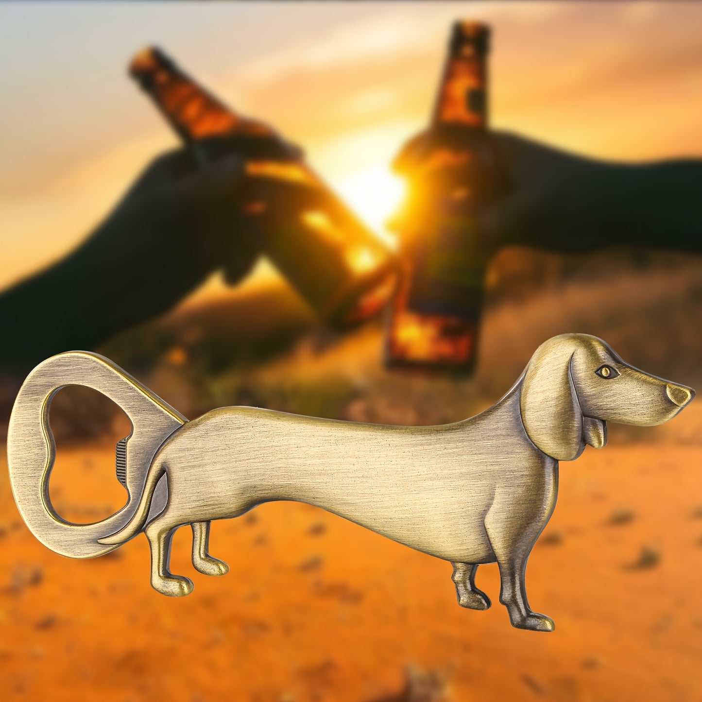 Sausage dog bottle opener suitable for bars, clubs, restaurants, home bars, and kitchen, great for dog lovers, birthdays, Christmas, Halloween, and bartender gifts.