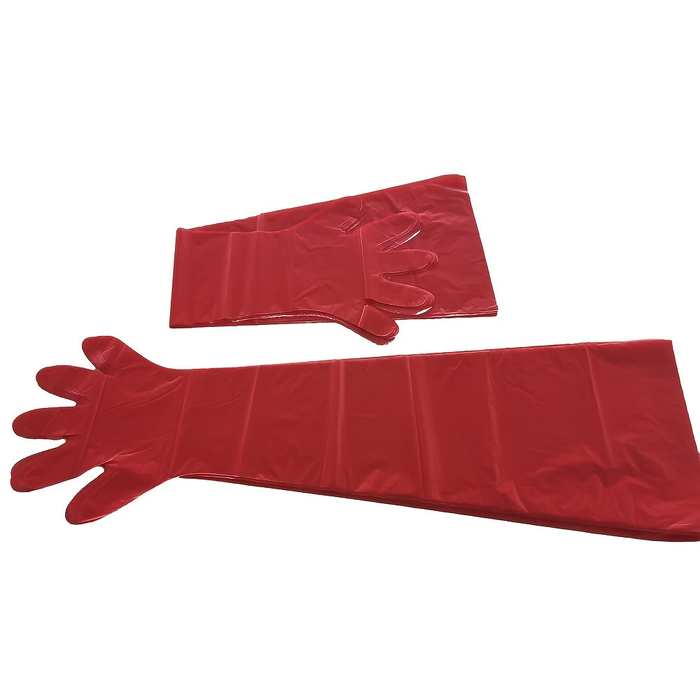 Pack of 50 Waterproof Disposable Gloves for Veterinary, Hunting & Outdoor Activities - Made of Lead-Free Plastic, Perfect for Home Cleaning Jobs