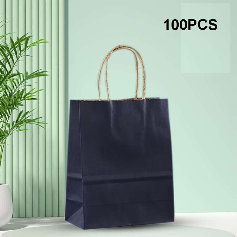 100 pieces of high-end Kraft paper bags for various uses, measuring 15cm x 8cm x 21cm.