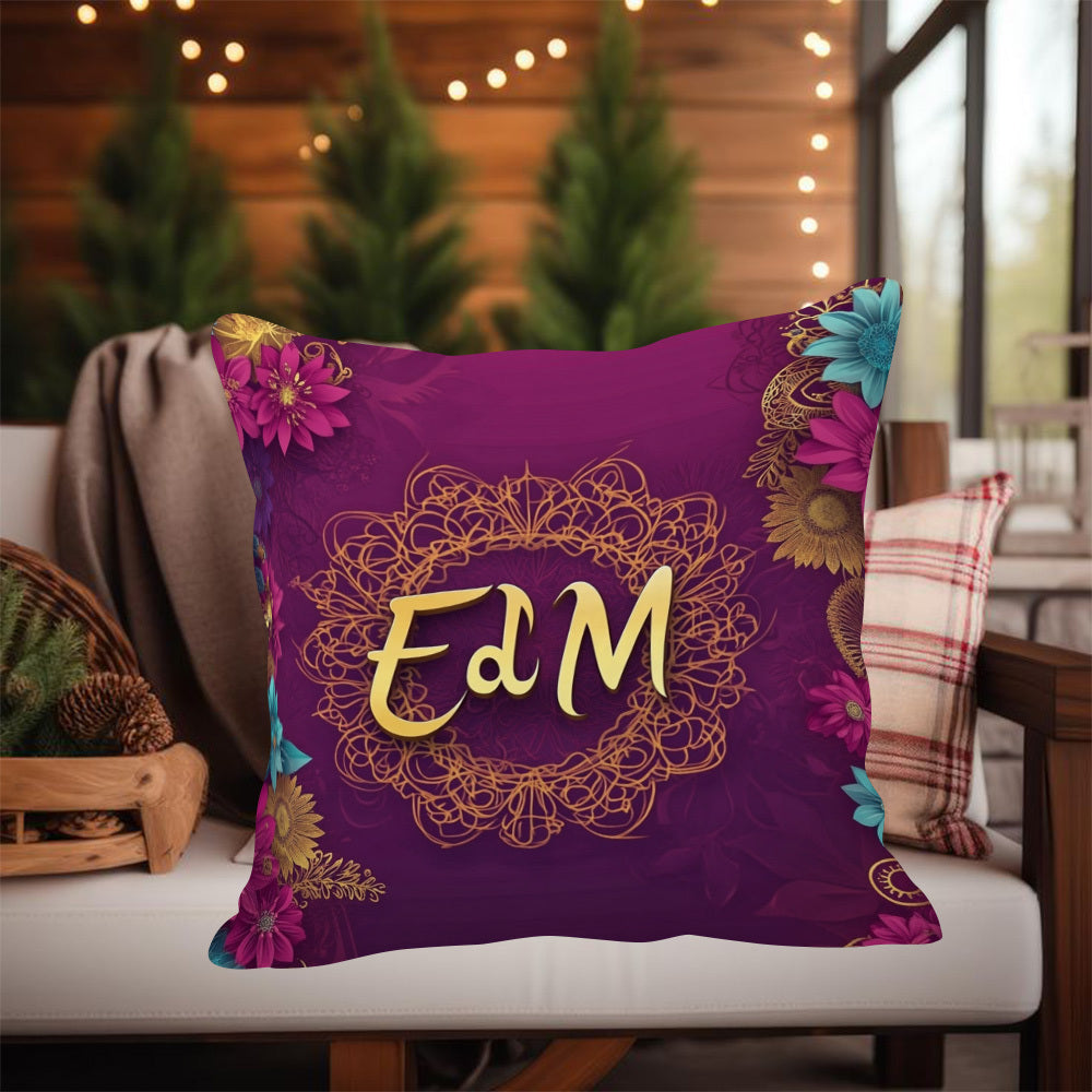 Celebrate Eid Mubarak and Ramadan with our plush square pillow cover, measuring 45.72x45.72cm. Perfect for your sofa, bedroom, or outdoor seating, this versatile cover features a zip closure for easy insertion of a pillow. Machine washable for