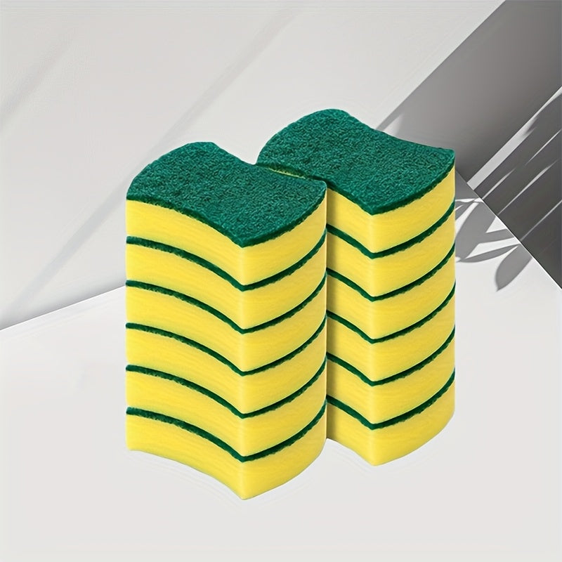 Get a 10/12/24 Pack of Multi-Purpose Cleaning Sponges with Dual-Sided Scrub Pads. These Home Cleaning Essentials are Scratch-Free and Ideal for the Kitchen, Living Room, Outdoor, Floor, and Furniture. Super Absorbent and Durable - No Electricity Needed!