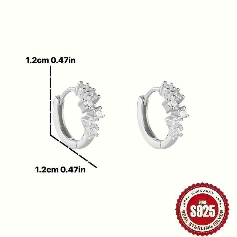 1 pair of S925 sterling Silver earrings with a fashionable, retro, and exquisite design.