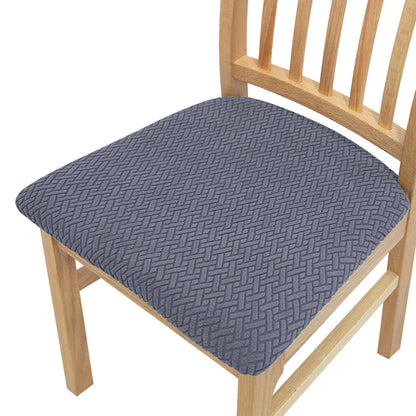 Knitted twill chair seat covers for dining chairs, perfect for weddings or home decor.