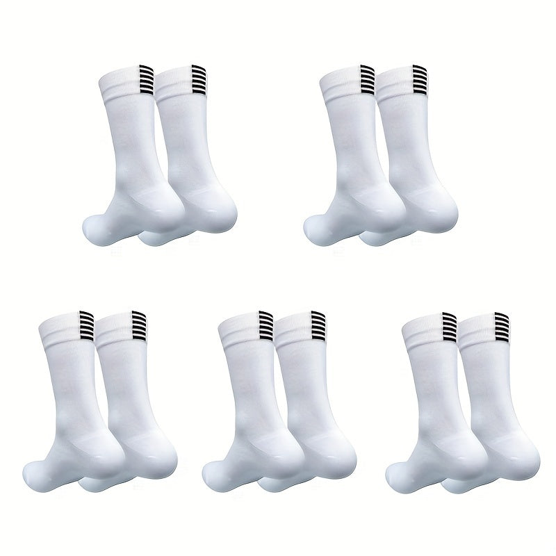 5 pairs of unisex cycling compression socks, breathable and highly elastic for outdoor sports and running.