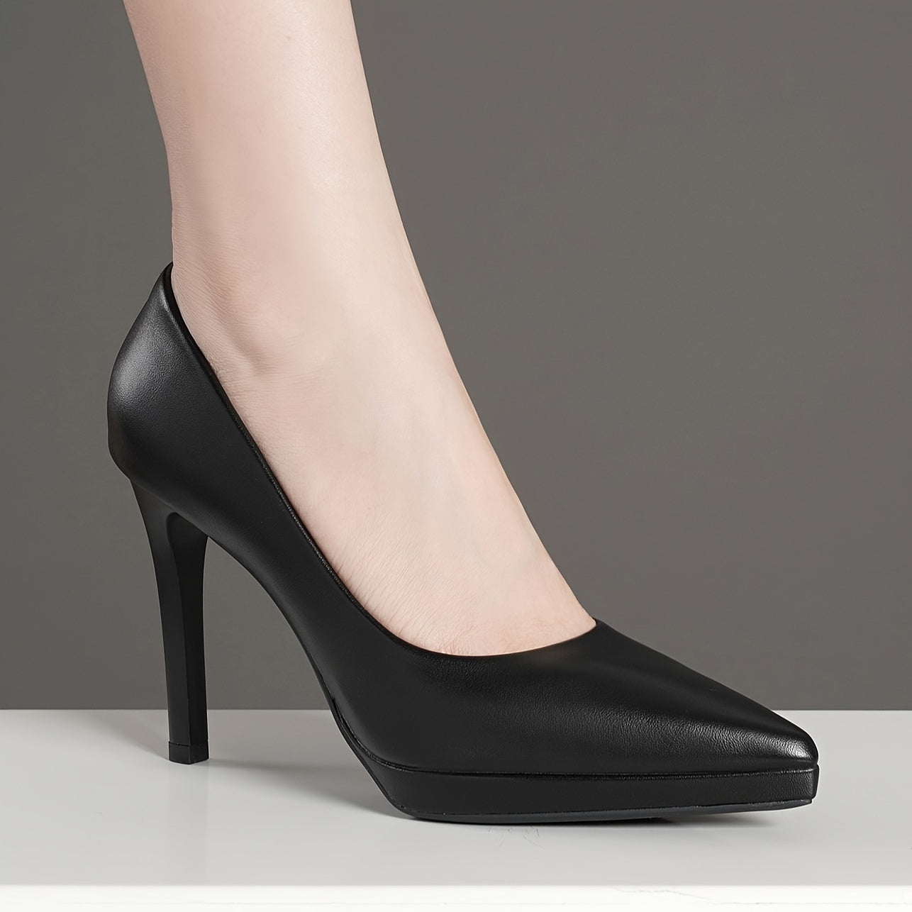 Chic stiletto high heels for work, with pointed toe and slip-on style for comfort.