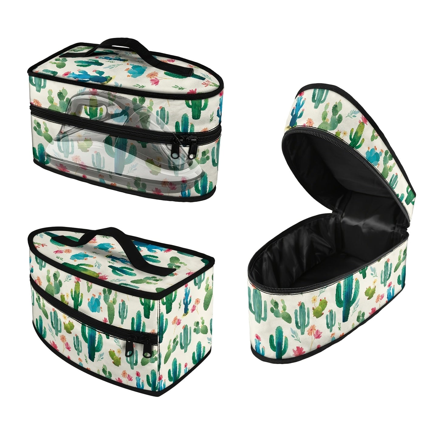 Portable ironing bag with St. Patrick's Day cloverleaf design, perfect for travel or storage. Features top handle and double zipper for easy access. Made of polyester material, dust proof. Ideal holiday gift for anyone in need of a stylish accessory.