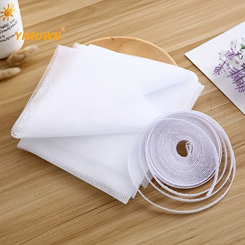 Self-adhesive window screen set for multiple windows, mosquito-proof and cuttable, includes hooks and adhesive tape for easy installation. Great for home decoration.