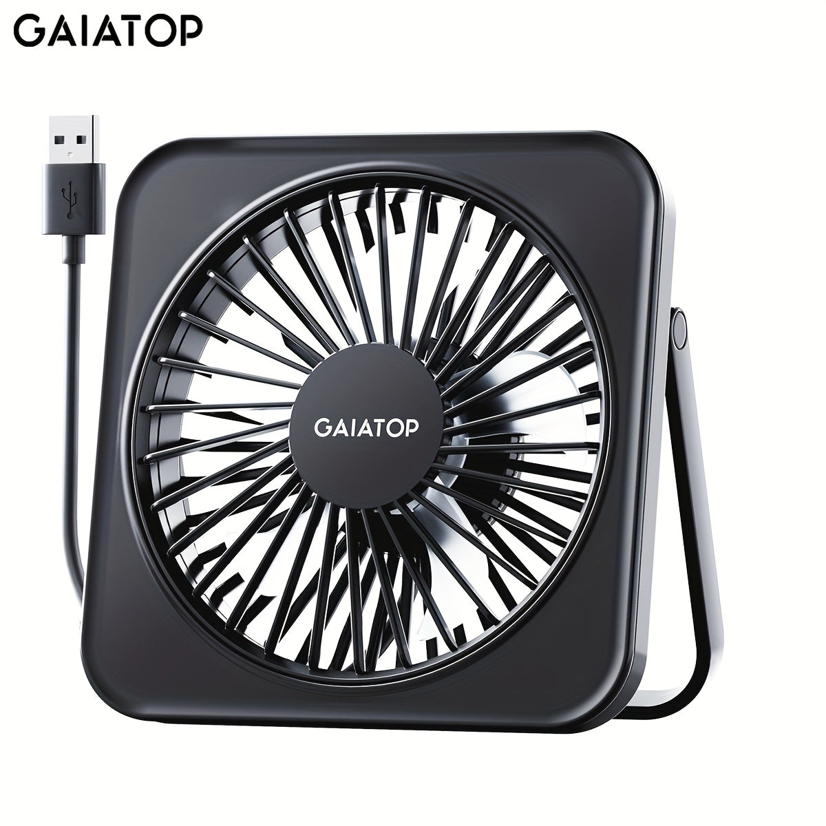 Introducing the GAIATOP Compact 13.97cm Desktop Fan in Classic Black. This silent and powerful mini fan is designed with USB power, 3-speed adjustment, and two-way rotation. Perfect for use at home, in the office, or while traveling.