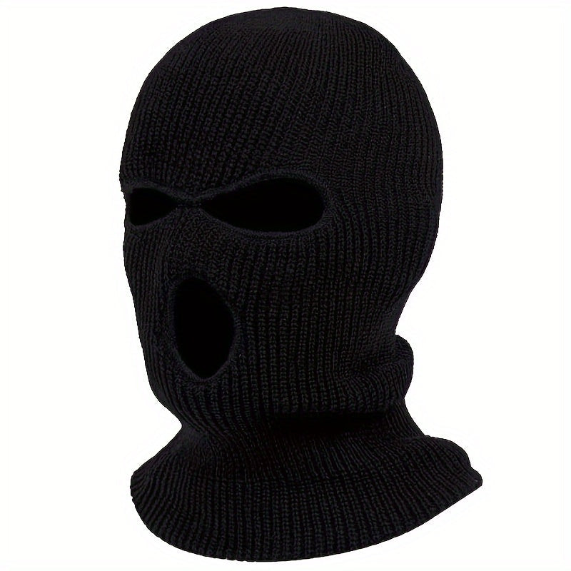 Stay warm and stylish this winter with the 1pc Knitted Ski Mask. This cool headgear balaclava is suitable for both men and women, perfect for Halloween horror spoofs or as a fun car decoration.