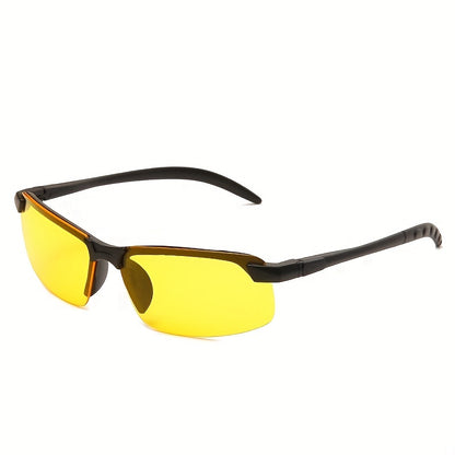 Night vision glasses for outdoor sports and night driving, available in sets of 1, 2, or 4, for men and women. Fashionable semi-rimless design.