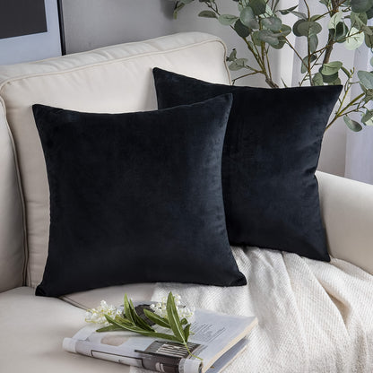 Set of 2 velvet soft square throw pillow covers, 45.72*45.72cm, modern farmhouse style, no pillow inserts included.