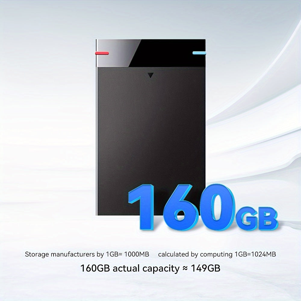 250GB Portable External Hard Drive with USB 3.0, NTFS Pre-Formatted, Compact and Lightweight Design, Supports UASP Protocol - 160GB/250GB Options Available