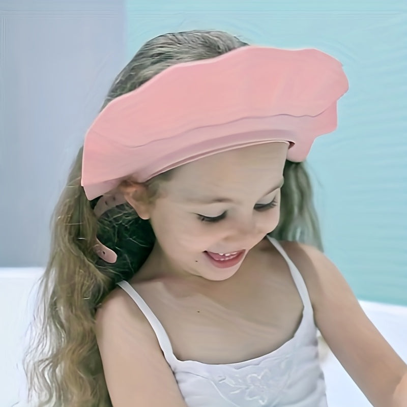 Adjustable Shower Cap for Kids with Eye Protection - Made from Soft, Comfortable, and Water-Resistant Material for Easy Hair Washing - Ideal for Kids - Comes in White, Pink, or Blue - Great for Bath Time Fun - Shop Now at TWO DADS