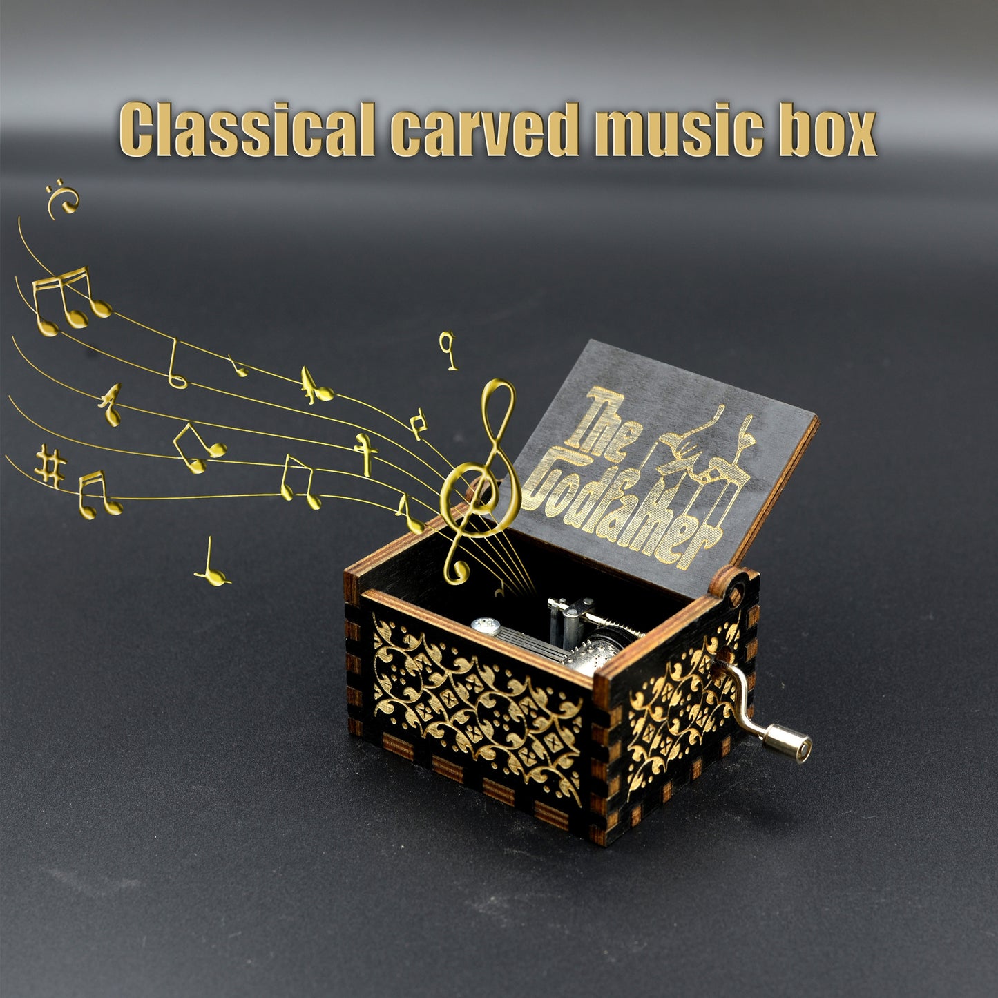 Wooden music box - great for birthdays, Halloween, and Christmas. Perfect gift for parents, friends, and kids.