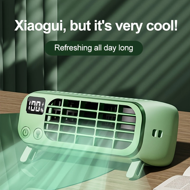 The perfect companion for summer travels, this Portable Mini USB Fan features adjustable wind speeds, a 1200mAh battery, a clear screen, and touch control. It is suitable for both indoor and outdoor use, making it a must-have for staying cool on the go.