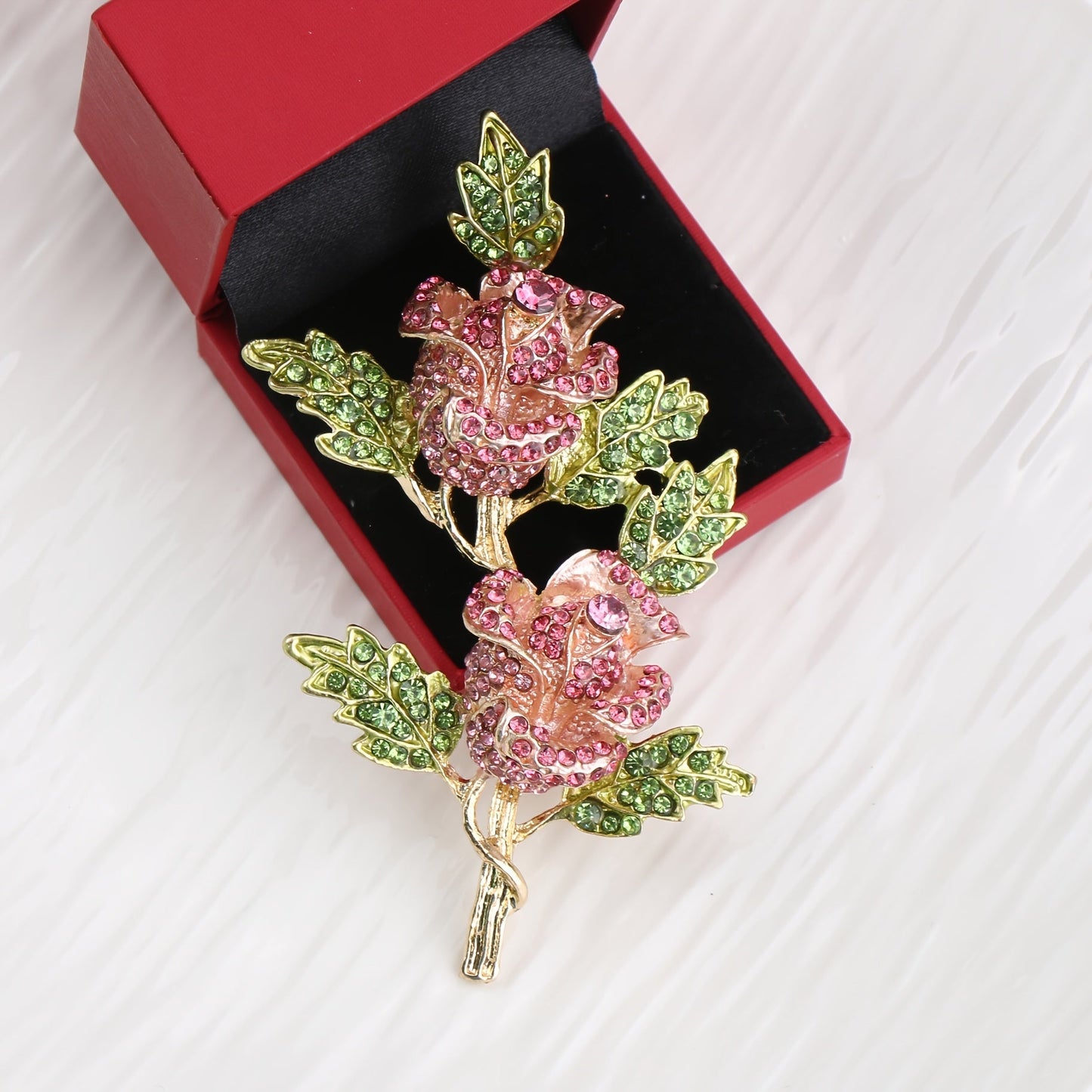 Elegant Rhinestone Rose Brooch - The Perfect Accessory for Suits & Dresses, Great for Valentine's Day or Christmas Gift Giving