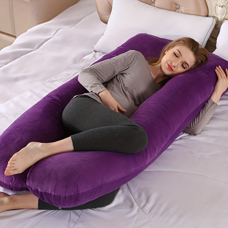 U-shaped Pregnancy Pillow with Generous Filling, Cushioning, Waist Support, and Side Sleeping Functionality