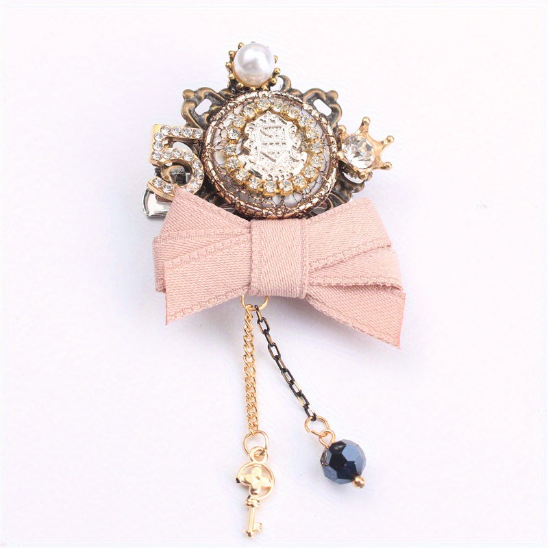 Enhance your personal charm with this elegant and luxurious 1pc Rhinestone Inlay 520 Valentine's Day Bow Brooch. This versatile novelty pin is perfect for travel, parties, and daily wear, adding a decorative touch to your clothing, bags, and hats.