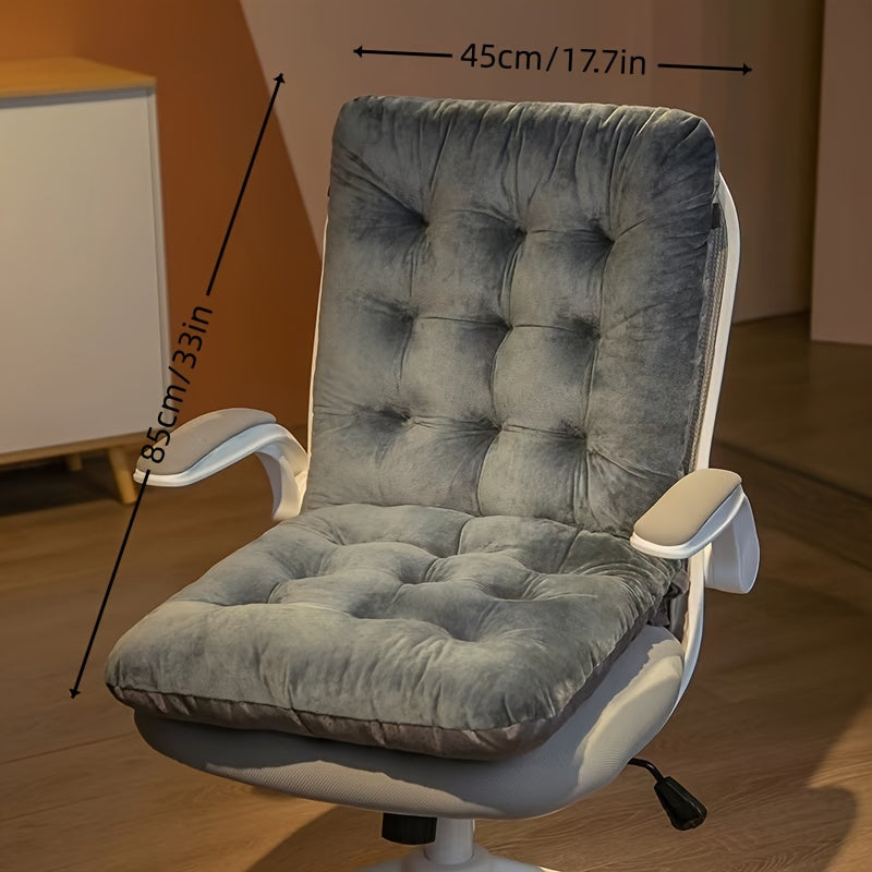 Soft touch chair cushion provides ergonomic back support for office and home chairs, computer chairs, and long sitting sessions.