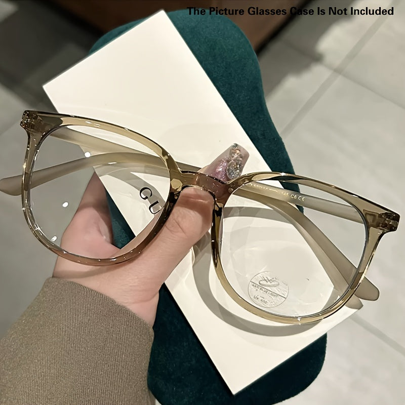 Round transparent lens glasses for retro fashion, computer use for men and women.