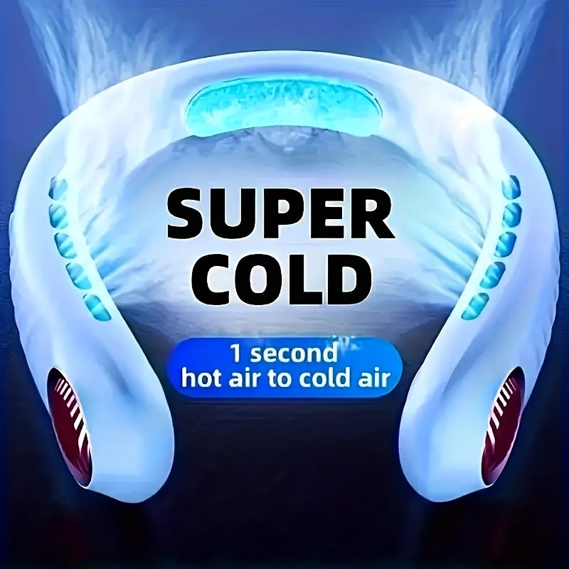 The Portable Bladeless Fan features a hands-free wearable headset design, with USB rechargeable capabilities and a built-in lithium battery. This 5W personal cooling fan is perfect for use at home, in the office, outdoors, while traveling, or during