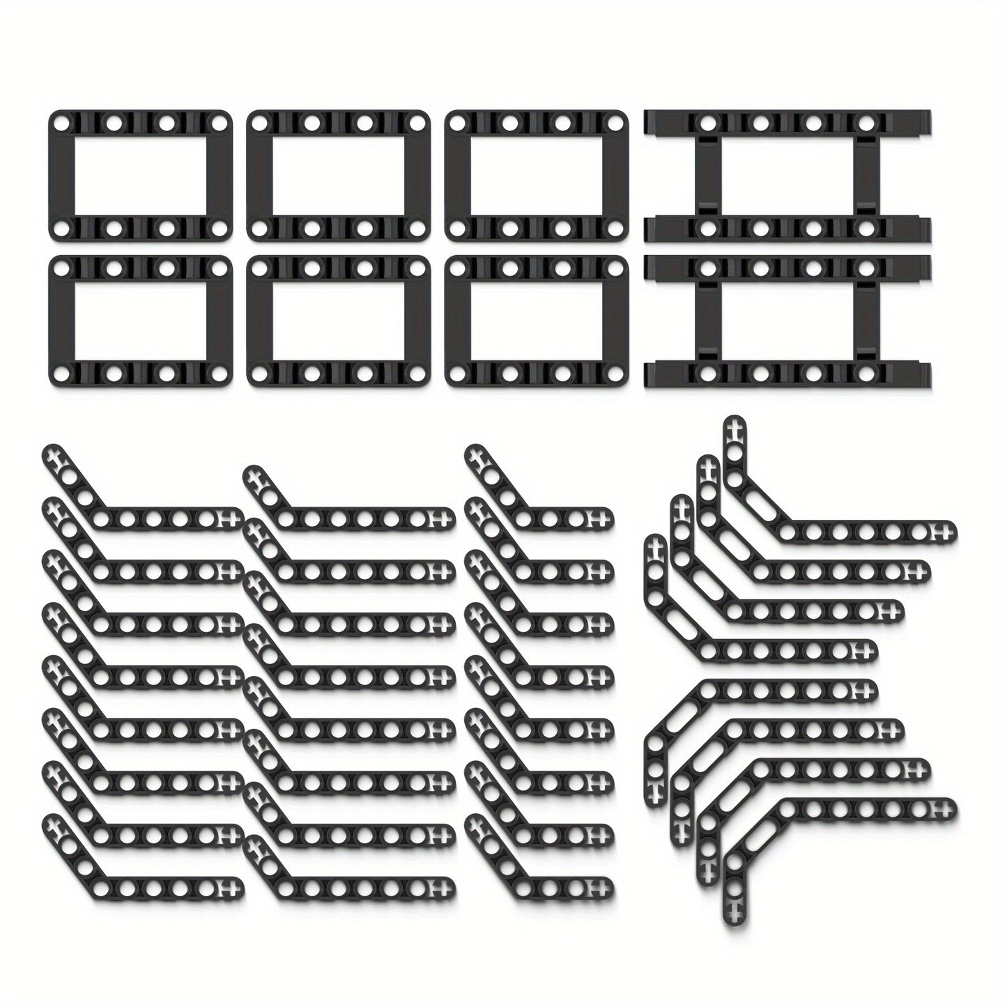 40 piece set of Technical Parts Beams for DIY building blocks, including Angular Beam Frame and Liftarm Brick accessories.